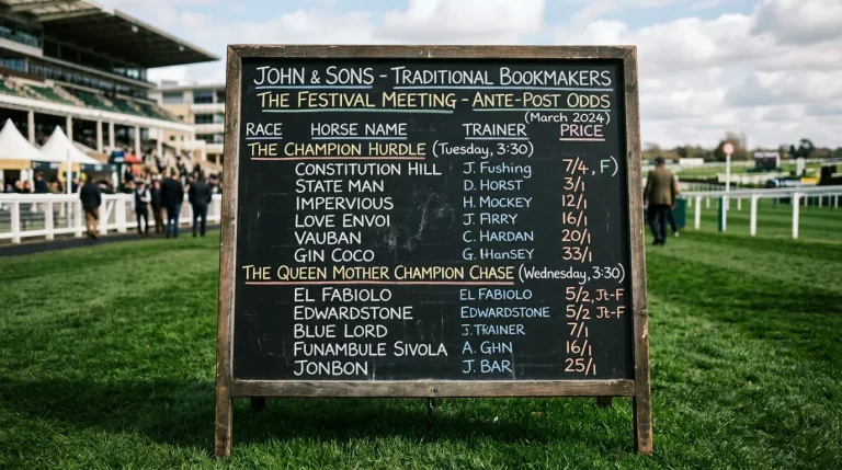 Calendar showing ante-post market opening weeks before a major UK horse race